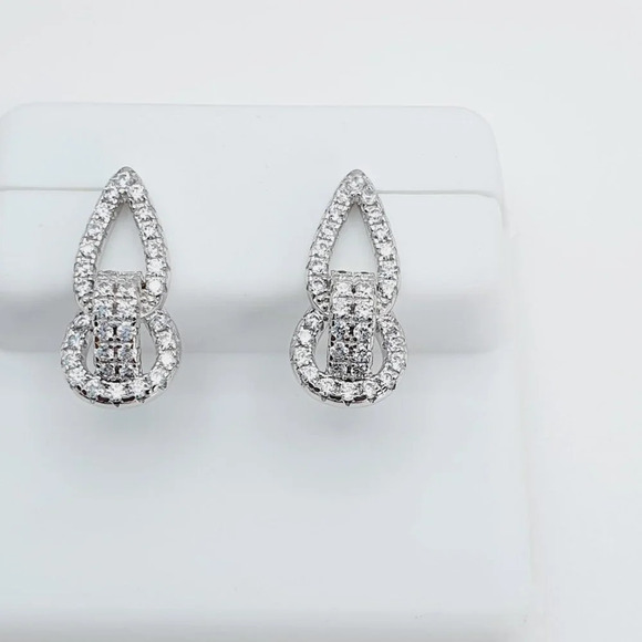 925 Sterling Silver Cubic Zirconia Earrings, U19254710 - Picture 10 of 11